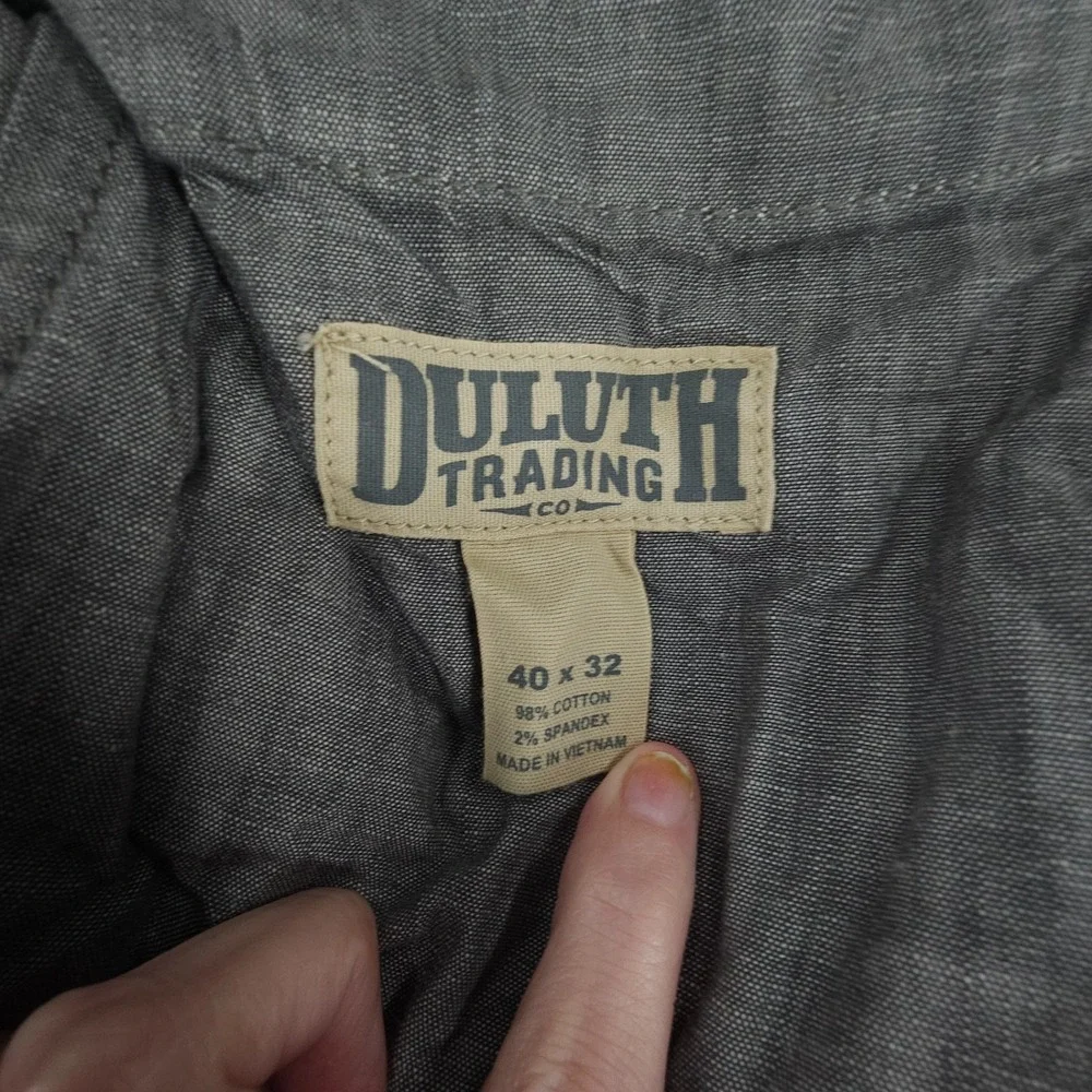 Duluth Trading Khaki Pants Mens 40x32 Olive Green Flex Ballroom Stretch Workwear